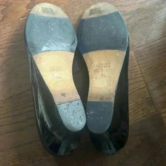 Taryn Rose Daelyn Patent Leather Open Toe Wedge Shoes in Black 39.5 (US 9.5) - Picture 3 of 4